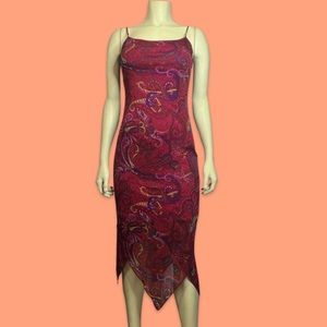 90s paisley midi dress